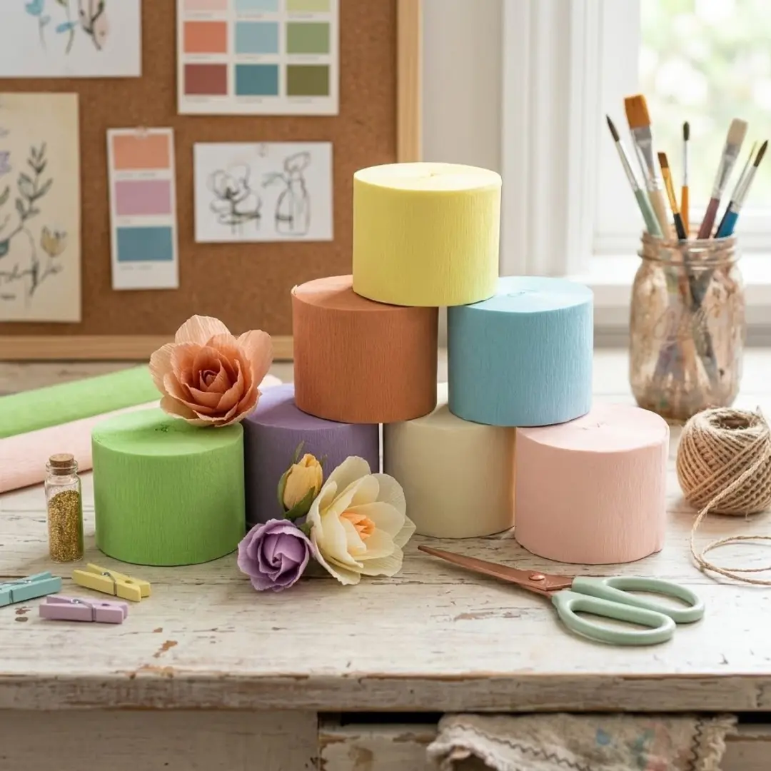 NuveX Macaron Crepepapier 7 Stuks - 4,5cm x 10m