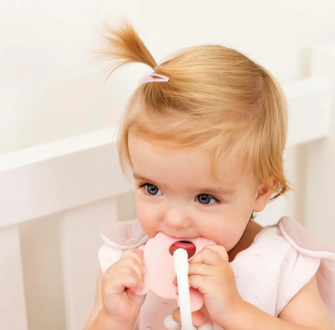Nattou Muis Silicone Bijtring - Roze