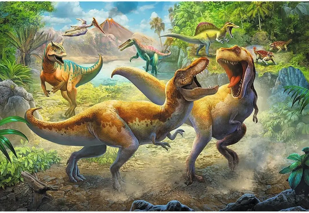 Trefl Dino Puzzel Vechtende Tyrannosaurussen 160 Stuks - 5+