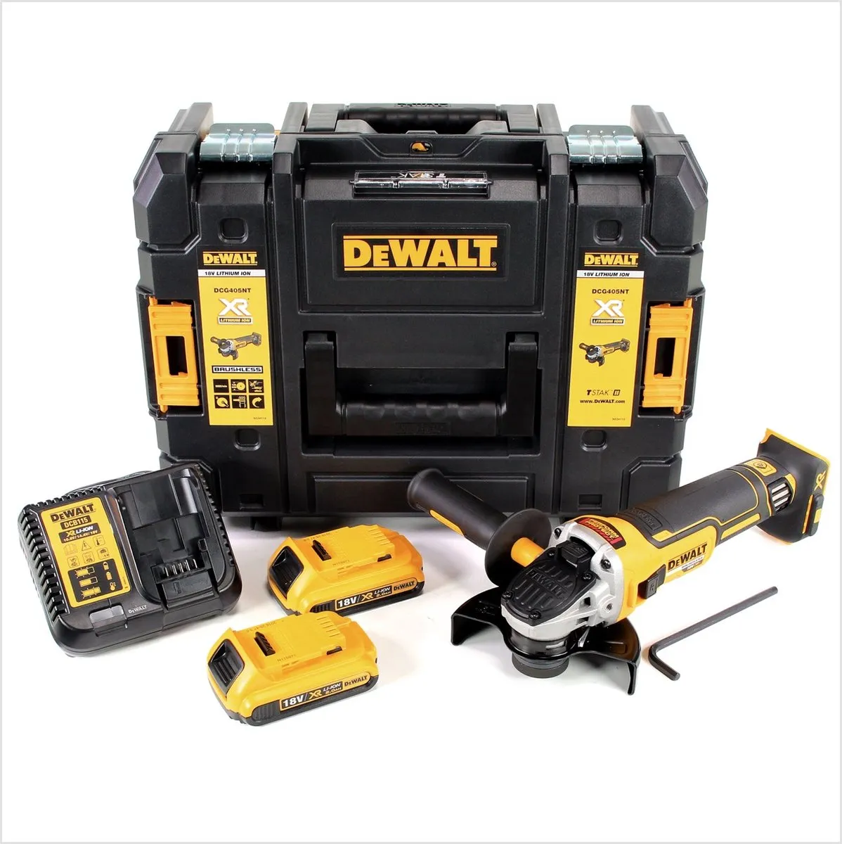 DeWalt DCG405D2 Haakse Slijper 18V 125mm - 2x 2,0Ah Accu + Oplader - afbeelding 2 van 5