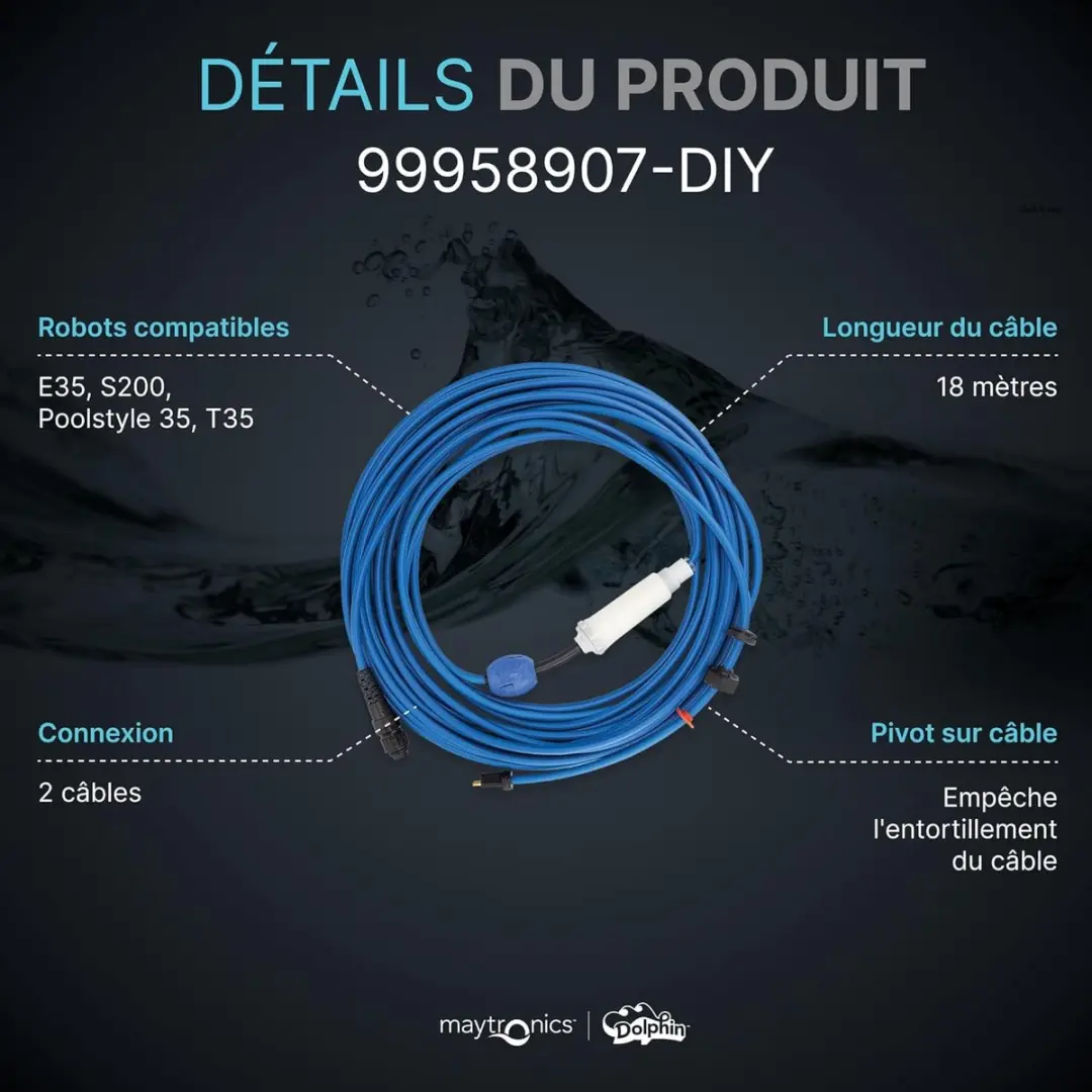 Maytronics Dolphin Voedingskabel 18m DIY - 99958907-diy - Wit