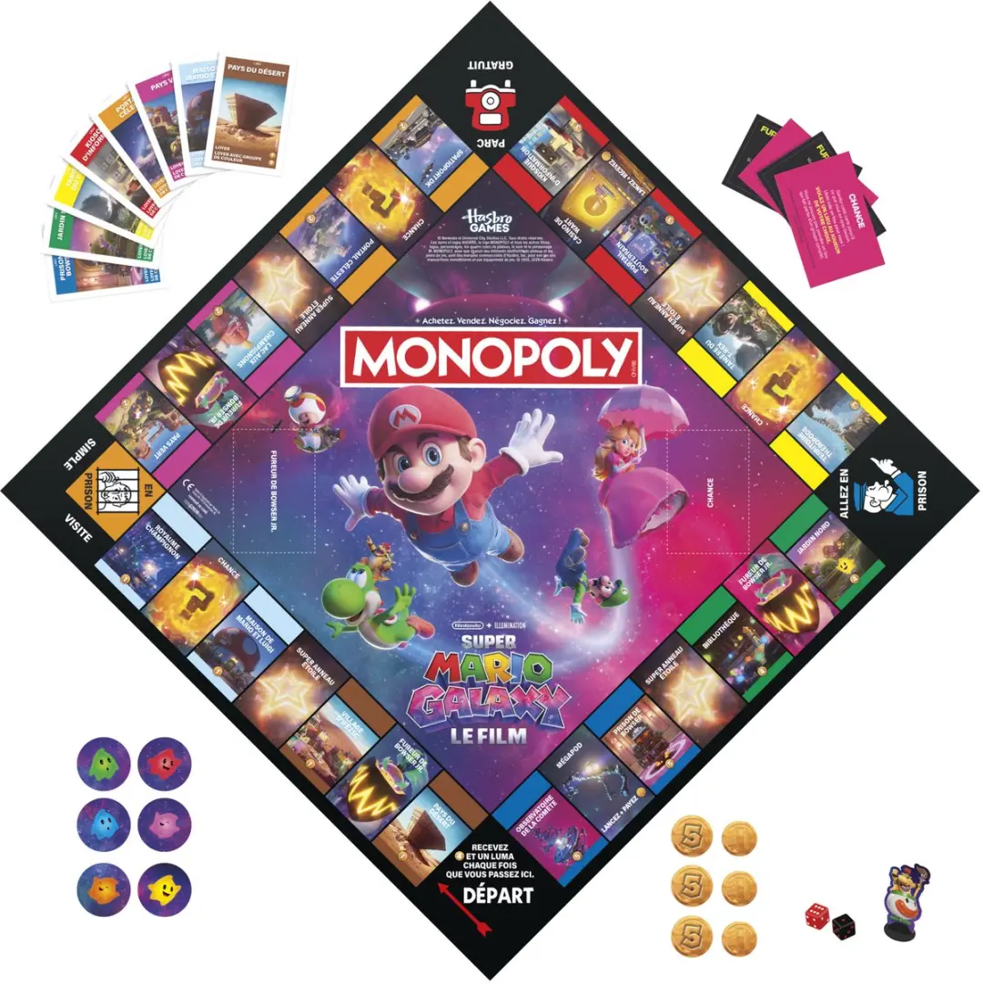 Monopoly Super Mario Galaxy Movie Editie Bordspel - Franstalig