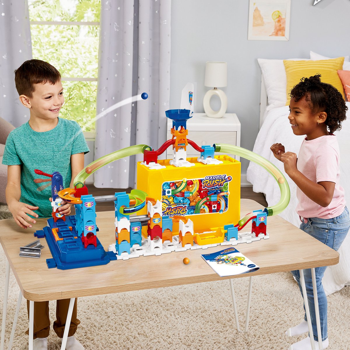 VTech Marble Rush - Build & Store Box Set M400 - Knikkerbaan - 65 Onderdelen - Inclusief 5 knikkers - Vanaf 4 Jaar en ouder