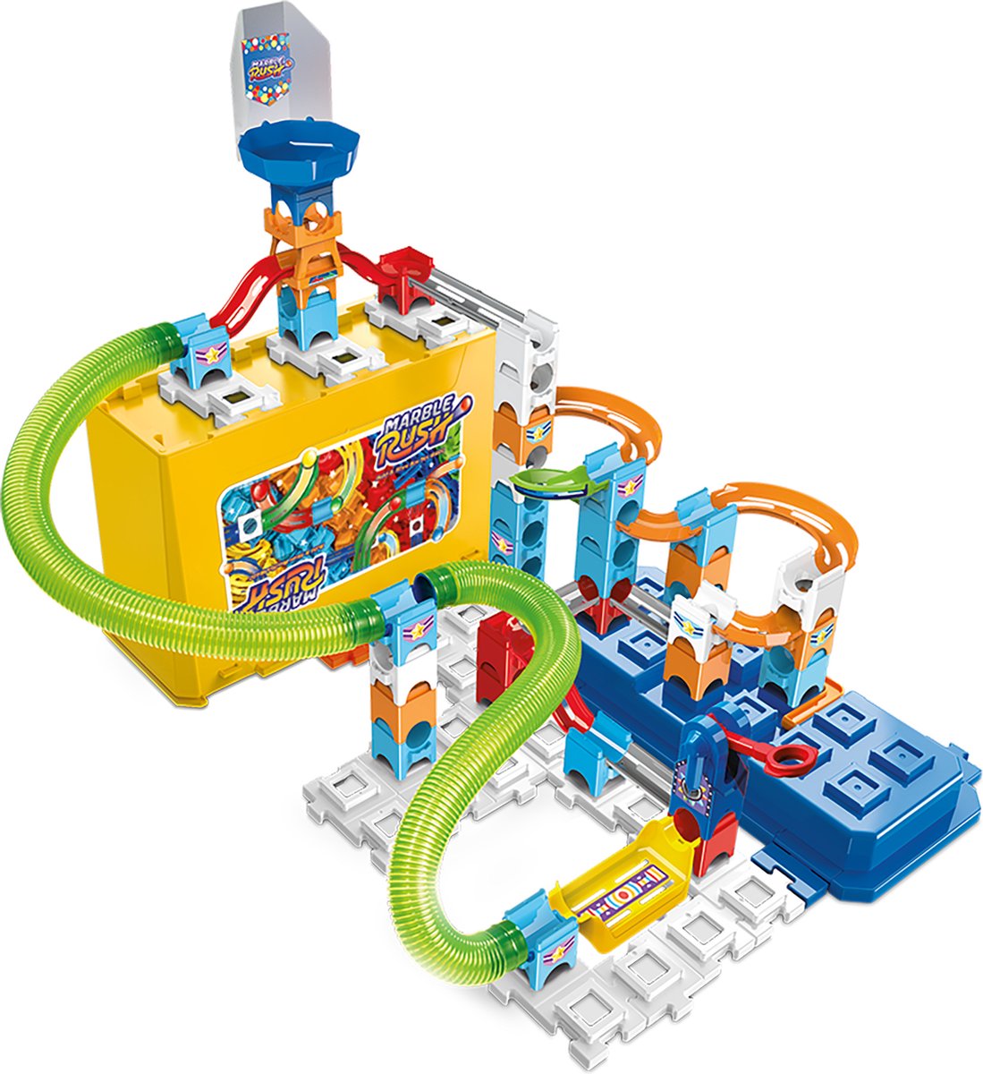 VTech Marble Rush - Build & Store Box Set M400 - Knikkerbaan - 65 Onderdelen - Inclusief 5 knikkers - Vanaf 4 Jaar en ouder