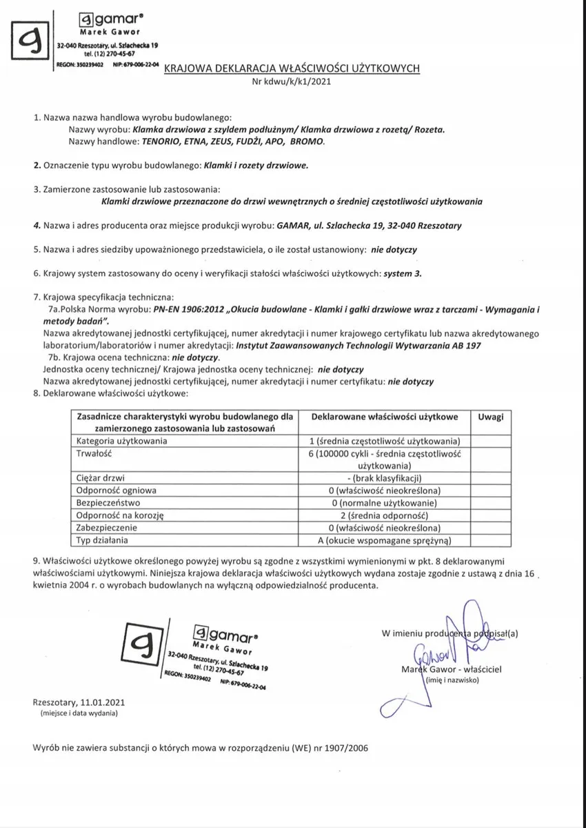 ETNA ECO 72 Deurklink met Inleg Schild - Patina