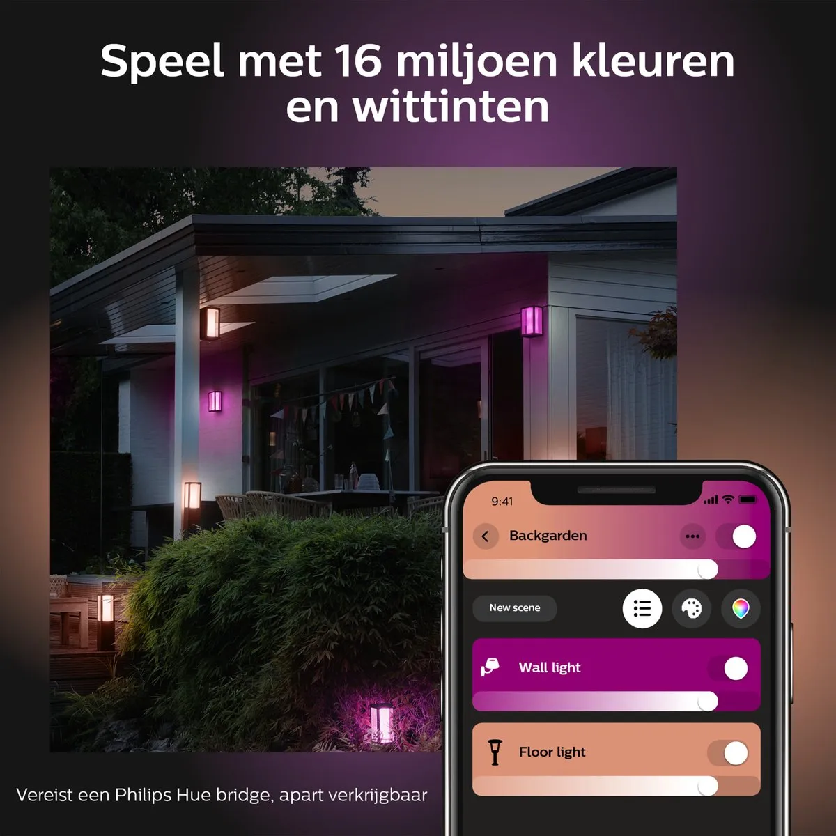 Philips Hue Impress Sokkellamp 16W - Zwart
