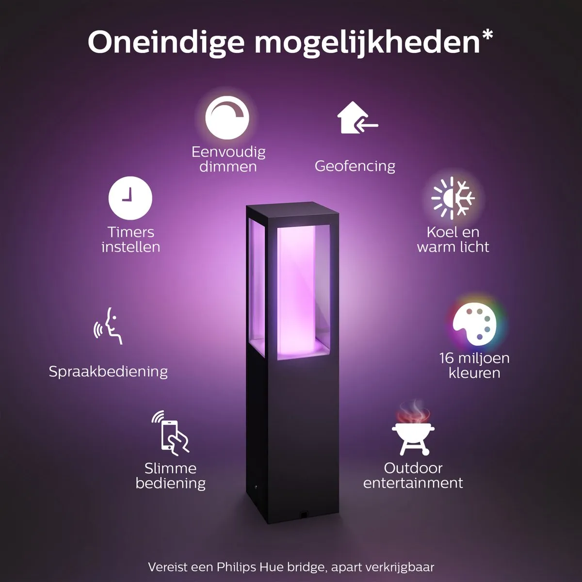 Philips Hue Impress Sokkellamp 16W - Zwart