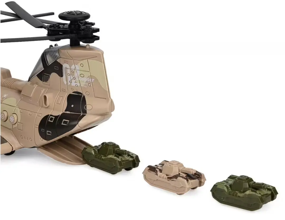 698 JIAN SHENG Didai Army Chinook LD177A Speelgoedhelikopter - 3 Tanks - Licht & Geluid