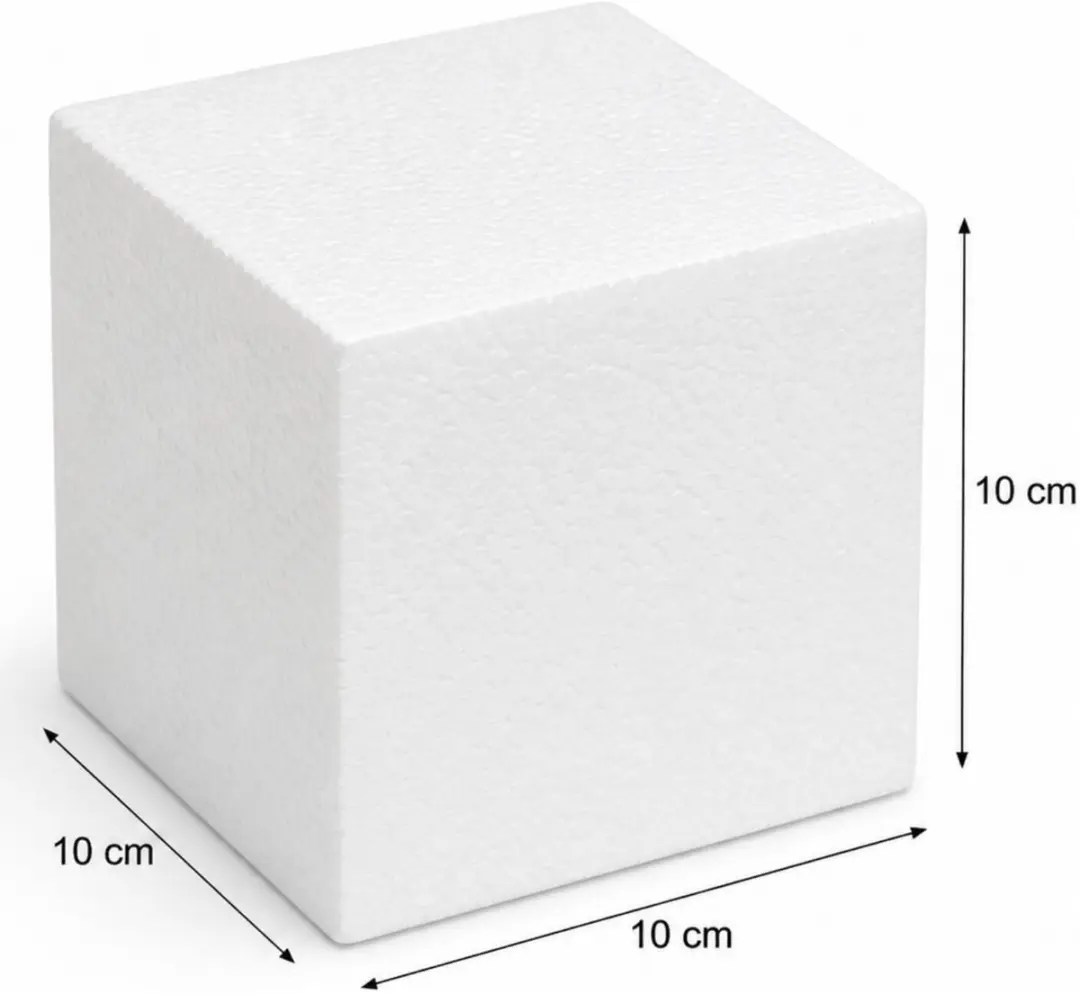 Bellatio Design Piepschuim Kubus 10x10x10cm - Wit