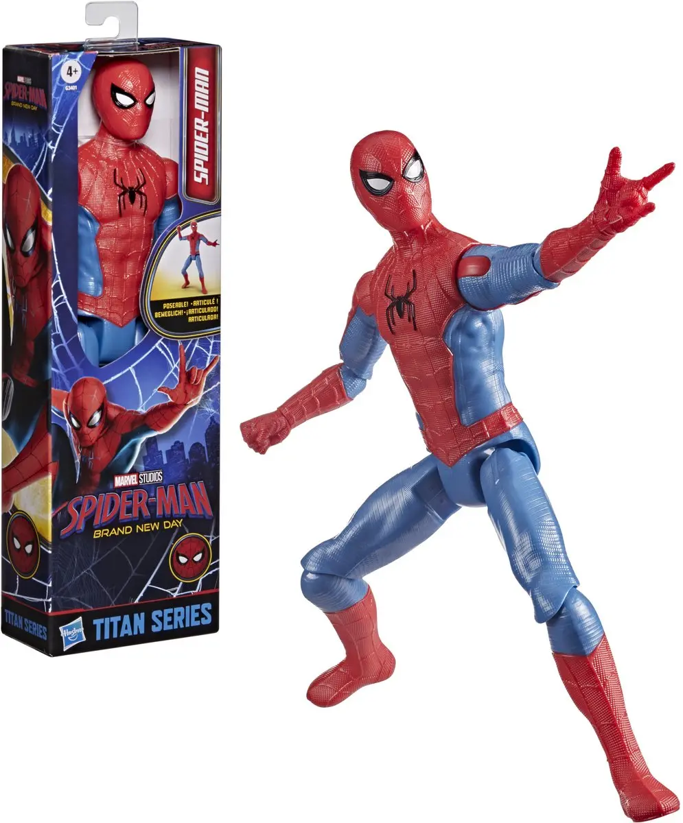 Hasbro Marvel Spider-Man Brand New Day Titan Hero Series Actiefiguur 30cm - Rood
