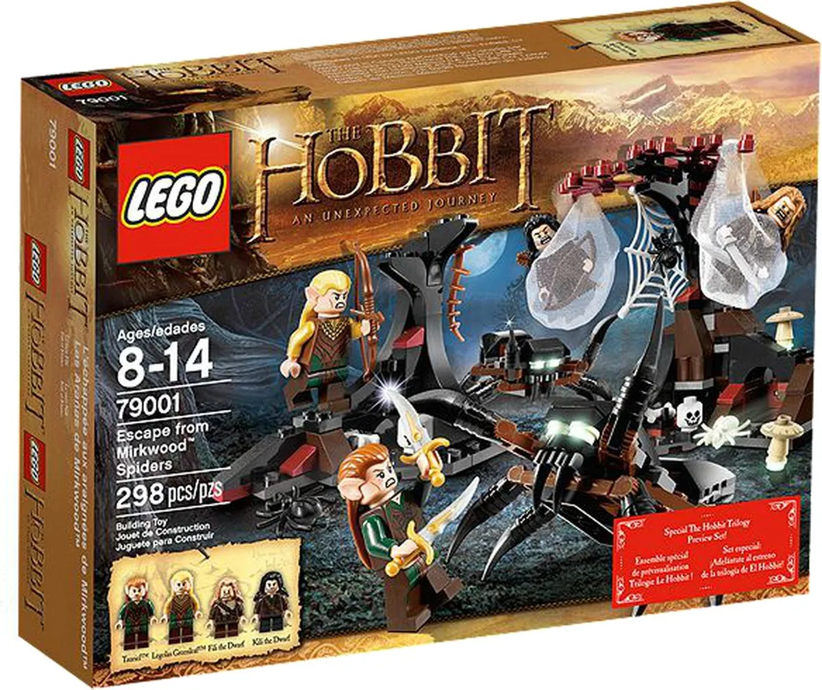 LEGO The Hobbit Mirkwood Spinnen Ontsnapping 79001 - 298 Stukken