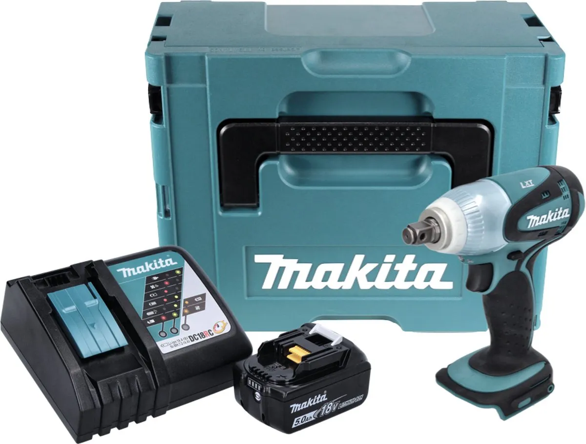 Makita DTW 251 RT1J Slagmoersleutel 18V 230Nm - 20 Stuks