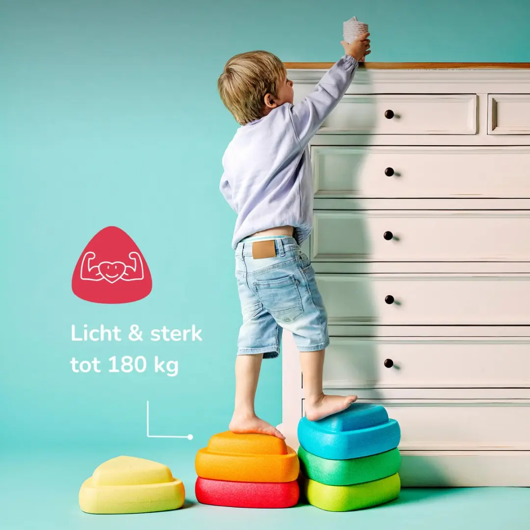 Nattou Blocky Balans Stapelstenen 29cm - Multicolor - afbeelding 6 van 6