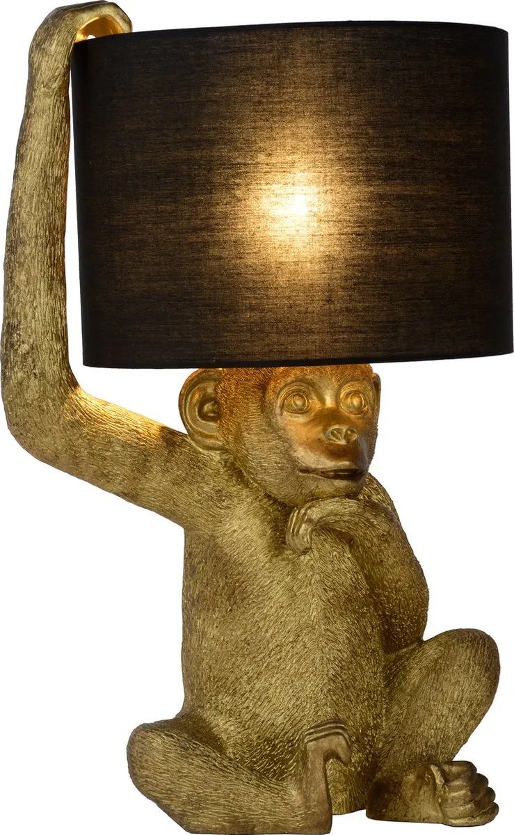 Lucide Extravaganza ChimP Tafellamp Ø30cm - 1xE14 - Zwart