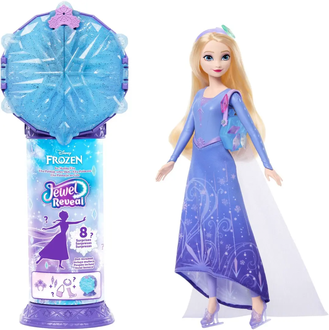 Mattel Disney Frozen Jewel Reveal Elsa Schaatsende Modepop
