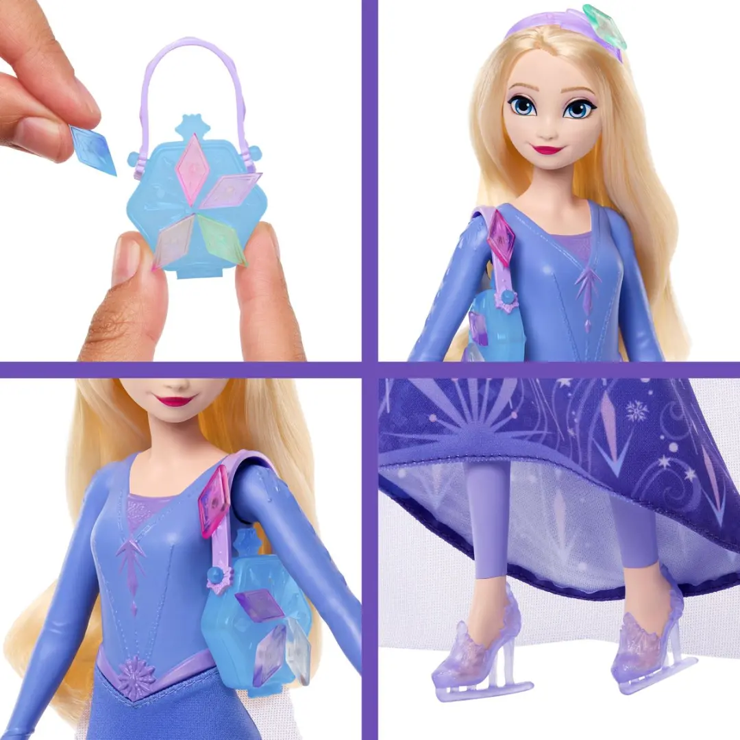 Mattel Disney Frozen Jewel Reveal Elsa Schaatsende Modepop - Meerkleurig