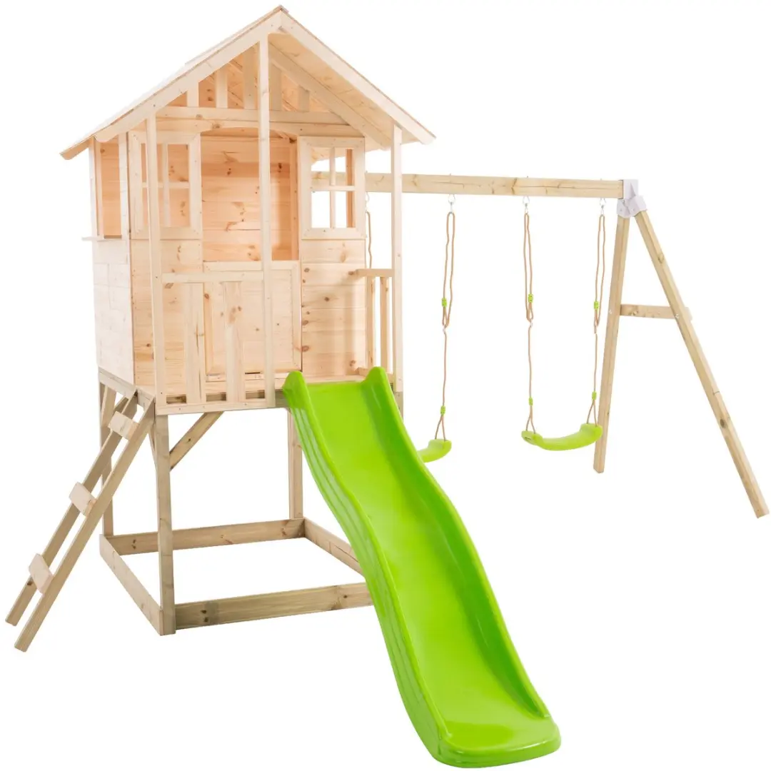 TP Toys Basilic Houten Boomhut met glijbaan en schommels