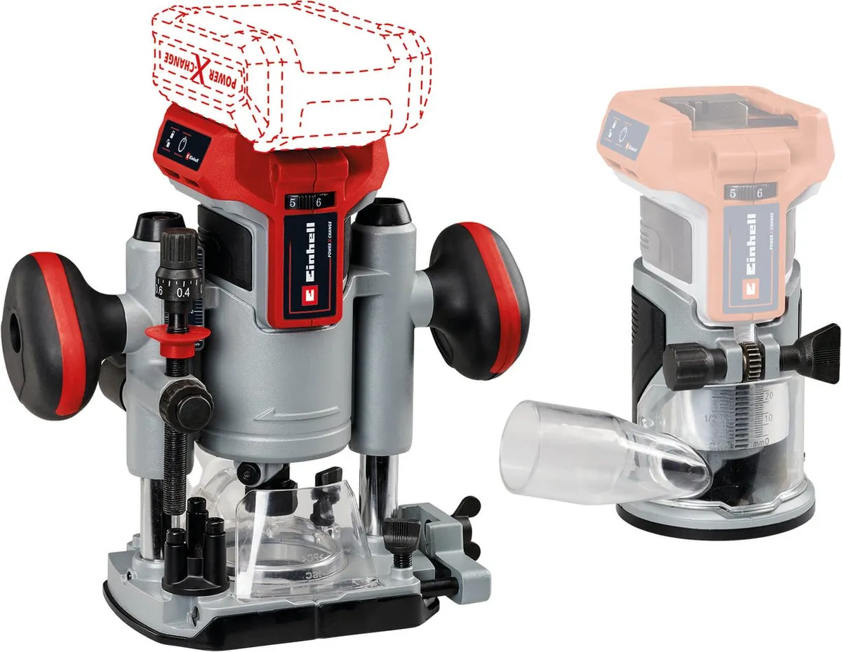 Einhell Accu Boven-/Kantenfrees TP-RO 18 Set Li BL Solo - 18V - Koolborstelloos - Rood/Zwart