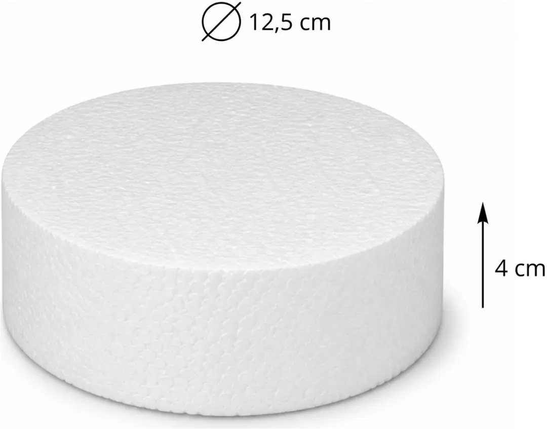 Bellatio Design Piepschuim Cirkel D12,5 x 4cm - Wit