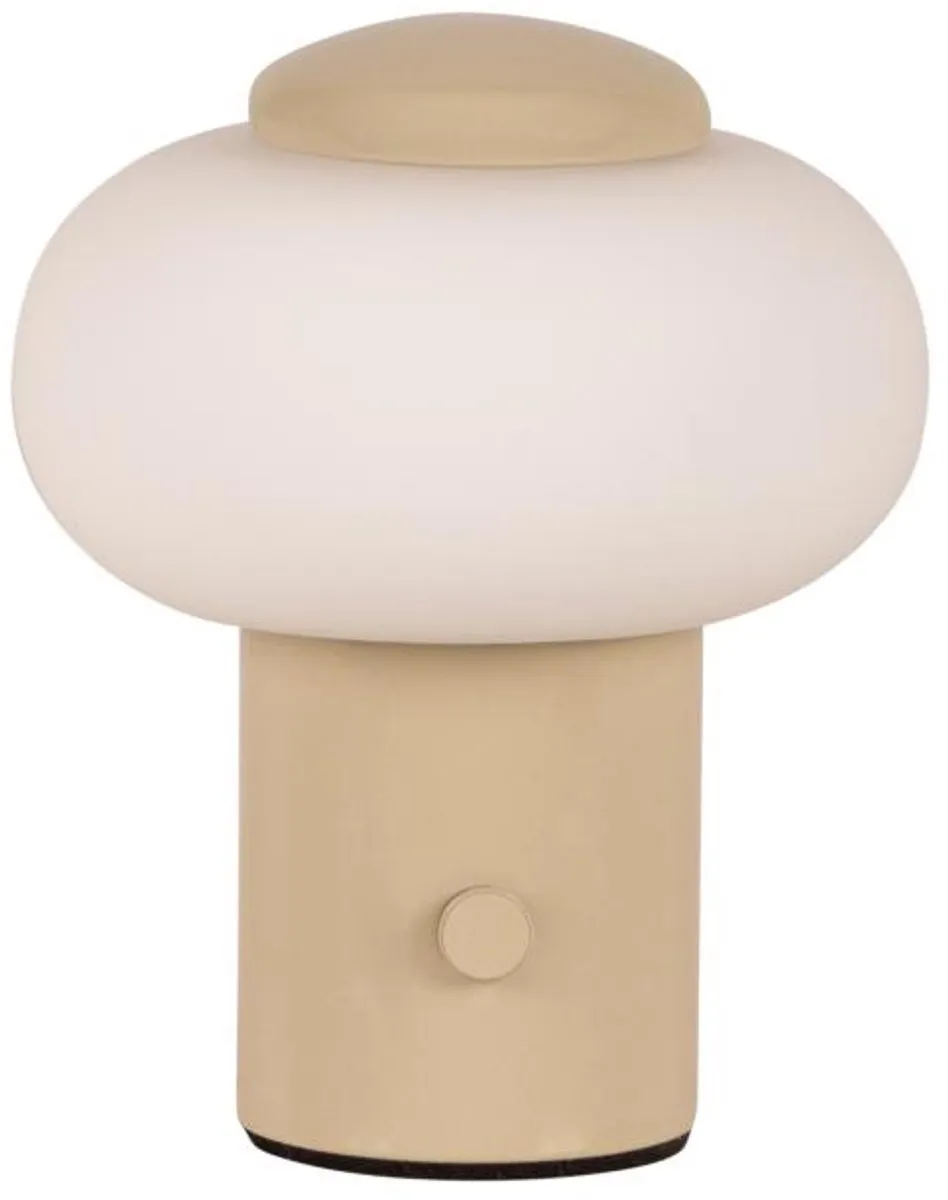 Lucide Gustav Oplaadbare Tafellamp - Ø8cm LED 2700K - Beige