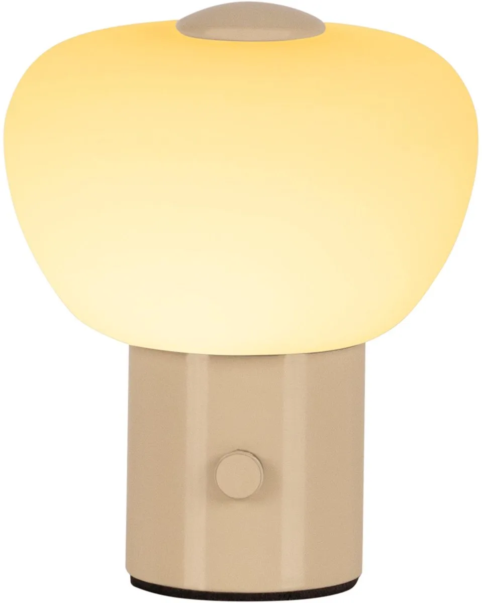 Lucide Gustav Oplaadbare Tafellamp - Ø8cm LED 2700K - Beige