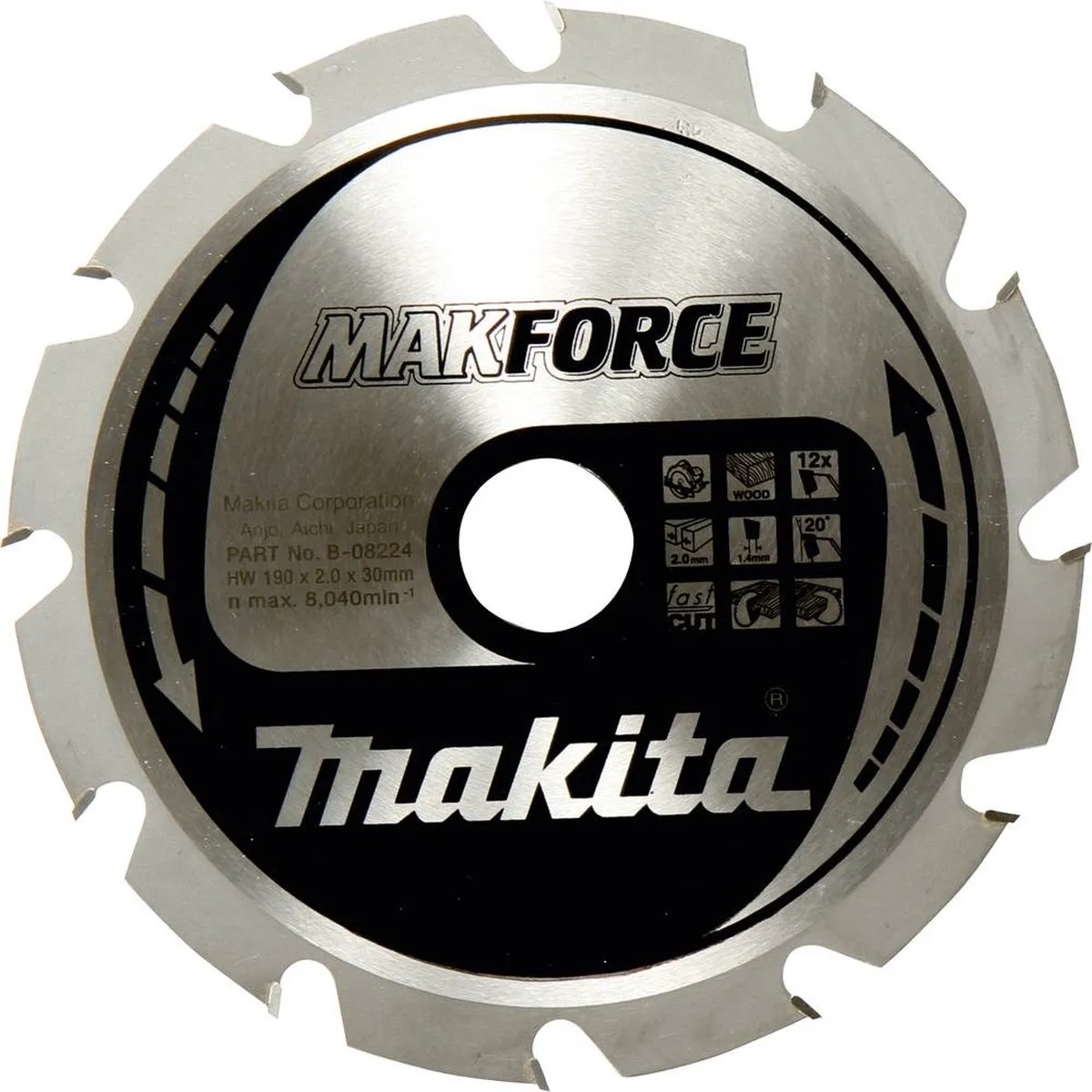 Makita Makforce Cirkelzaagblad B-32144 - Ø190mm 12T