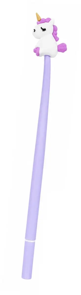 Jonotoys Paarse Unicorn Gelpen - Extra Lang 23cm - Blauwe Inkt