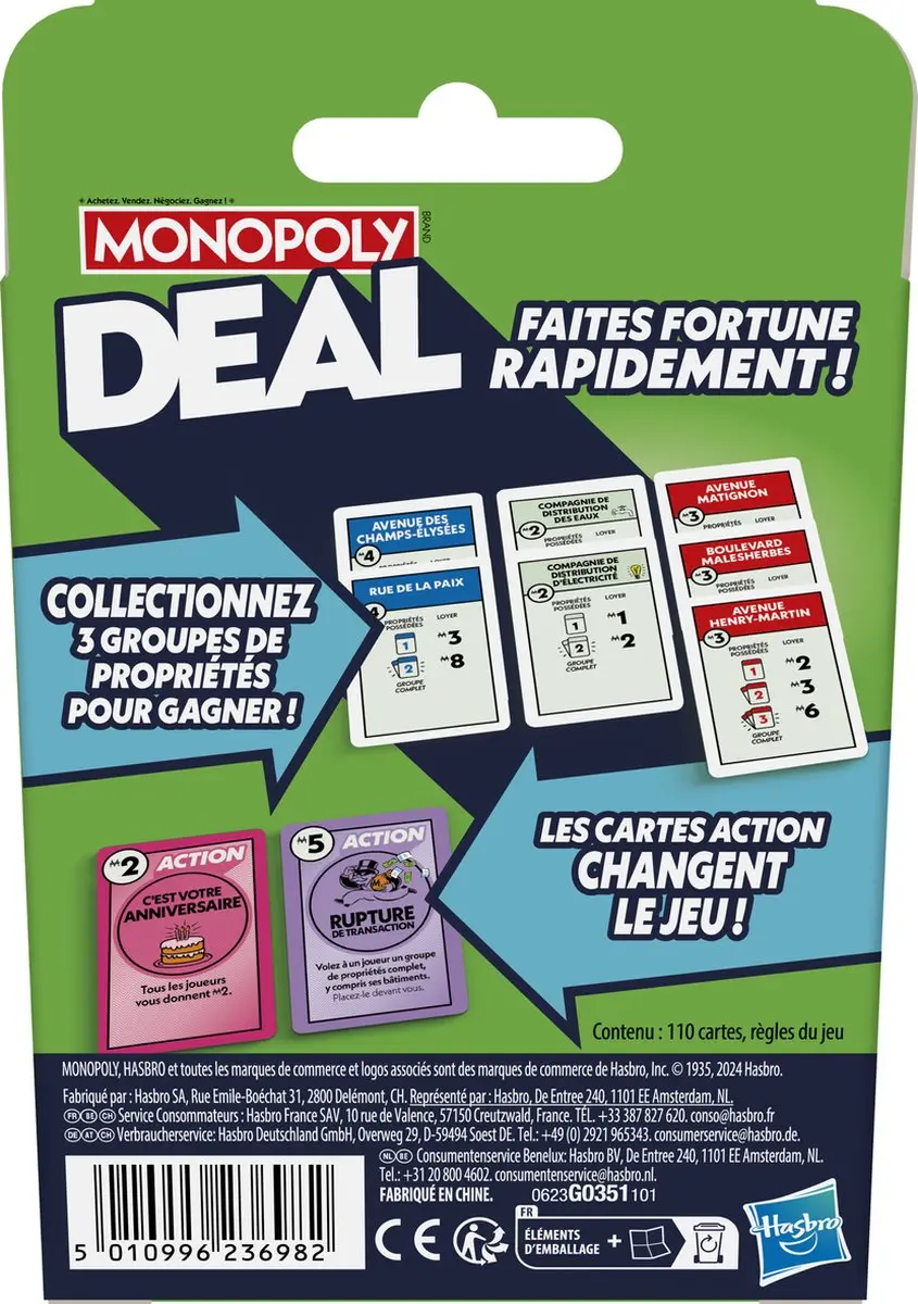 Hasbro Gaming Monopoly Deal Kaartspel - 15 minuten - 2-5 spelers