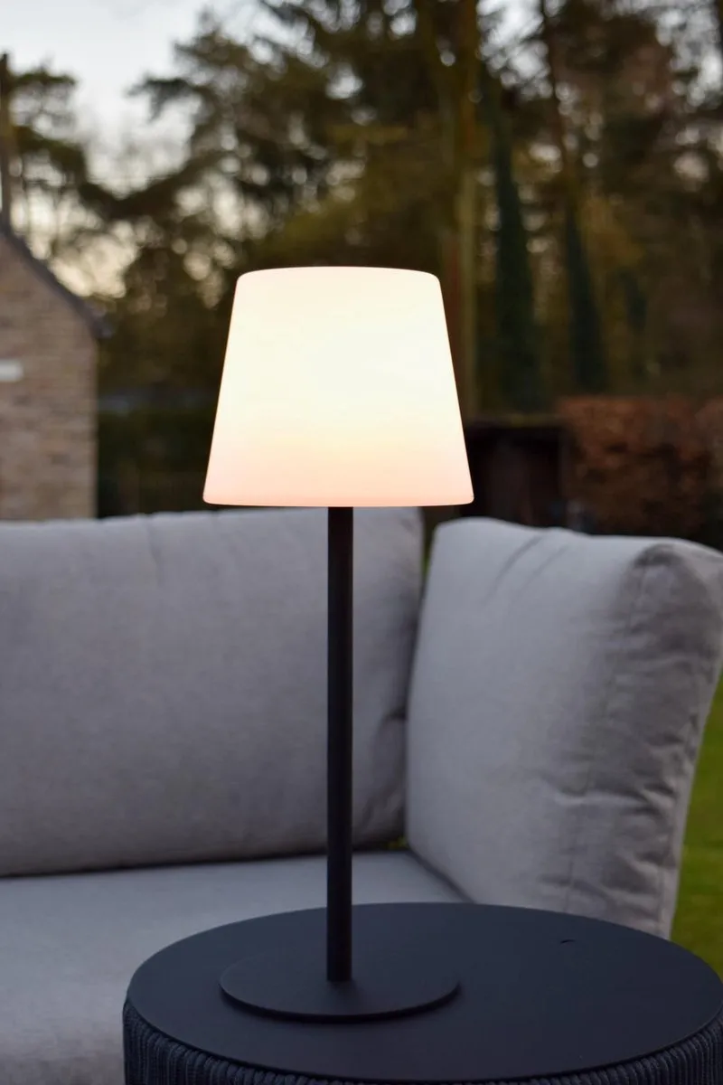 Lucide TYON Oplaadbare LED Tafellamp 2W 2700K - Zwart