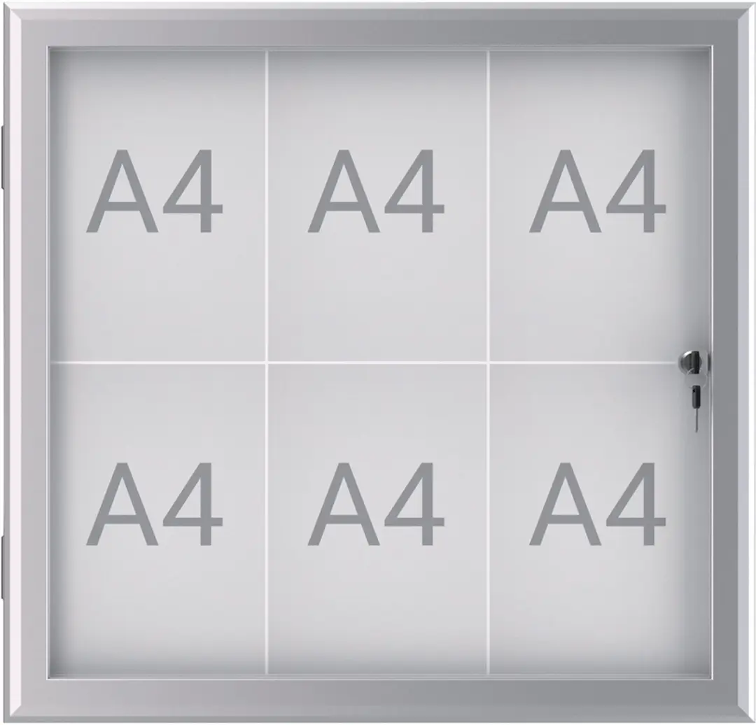 MAUL Vitrine MAULexcite A4 Staand 100x73.9cm - 9x A4 - Zilver