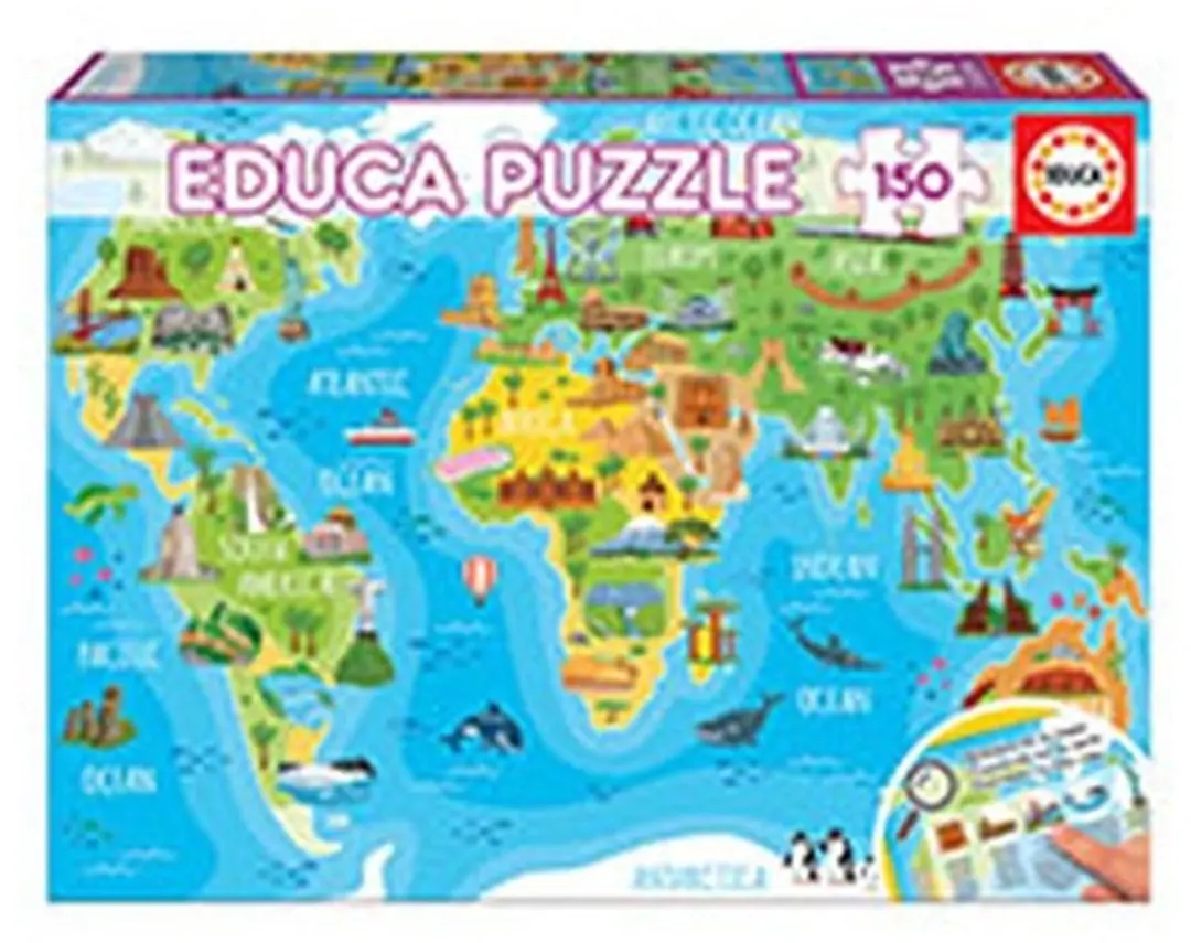 Educa Wereldkaart Puzzel 150 Stuks - ED18116