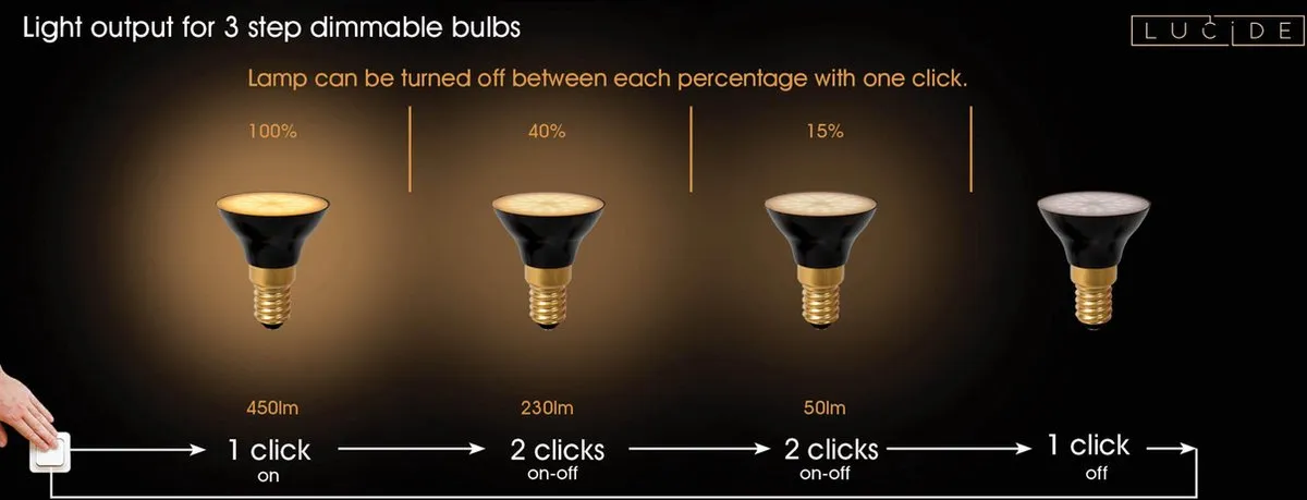 Lucide G45 LED Lamp 5W - Rookglas - 2700K