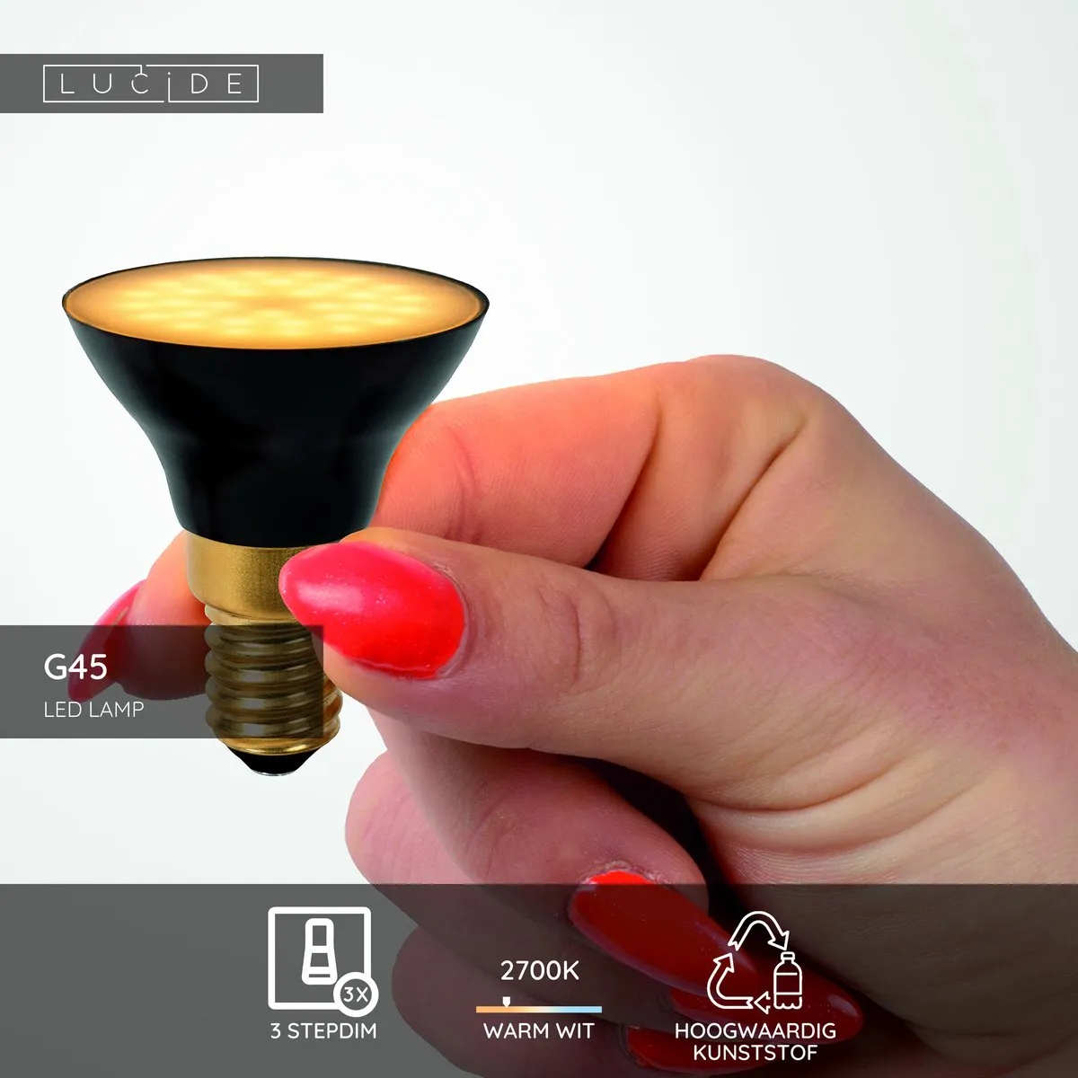 Lucide G45 LED Lamp 5W - Rookglas - 2700K