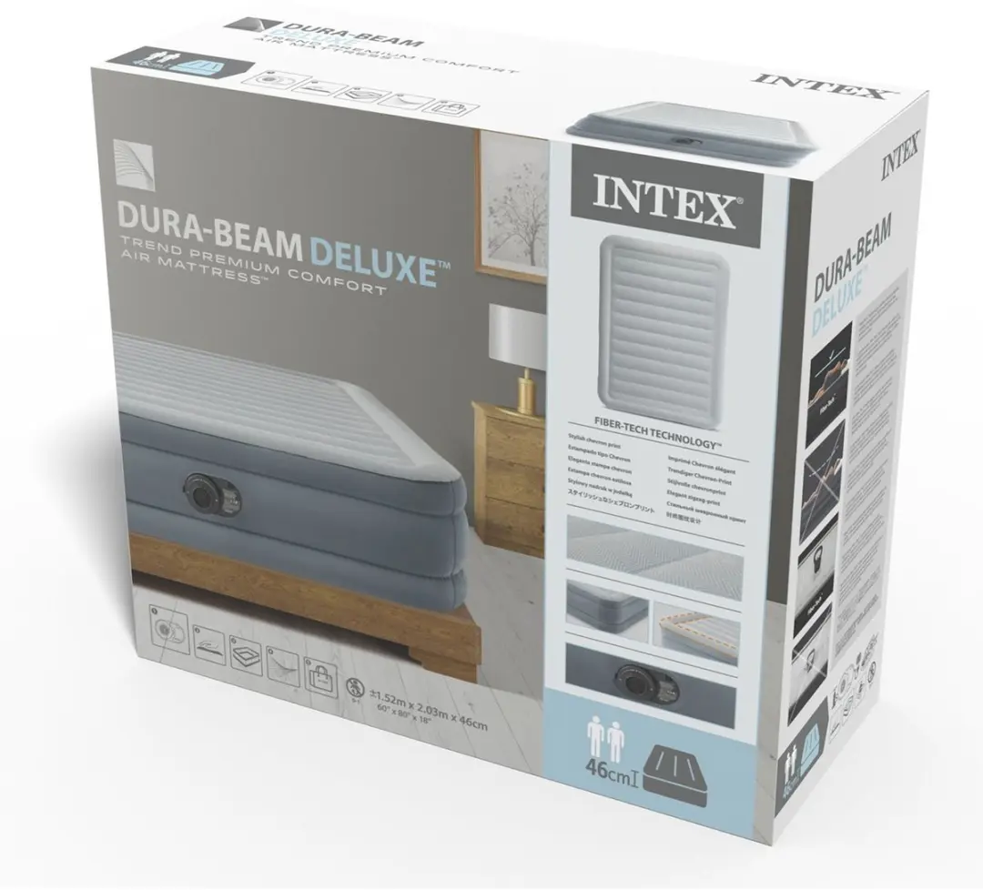 Intex Luchtbed 203x152x46cm - Grijs