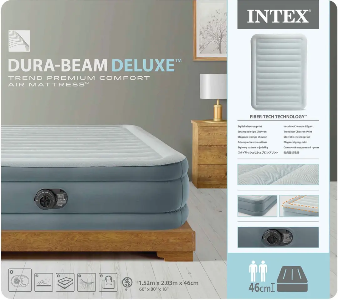 Intex Luchtbed 203x152x46cm - Grijs