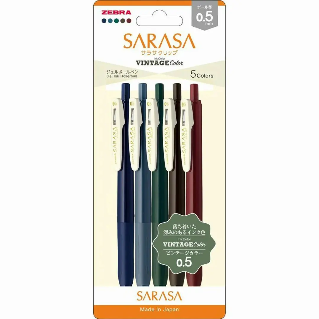 Zebra Sarasa Clip Vintage Gelpennen