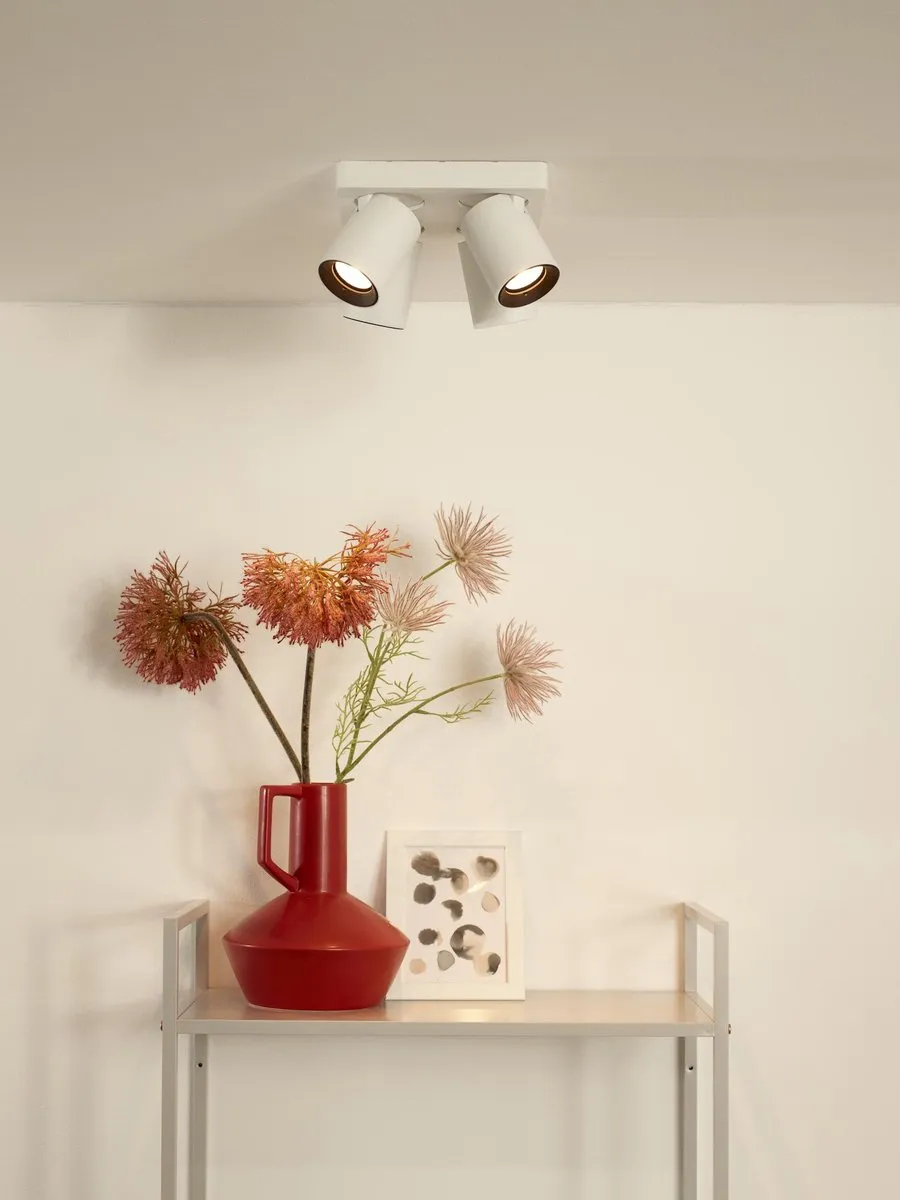 Lucide Nigel Plafondspot LED Dim-to-Warm GU10 - 4x5W Wit - afbeelding 6 van 6