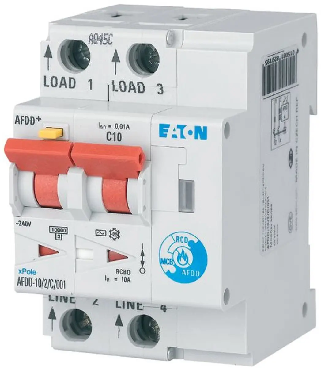 Eaton Brandbeveiligingsschakelaar 2P B10A Type A 187168