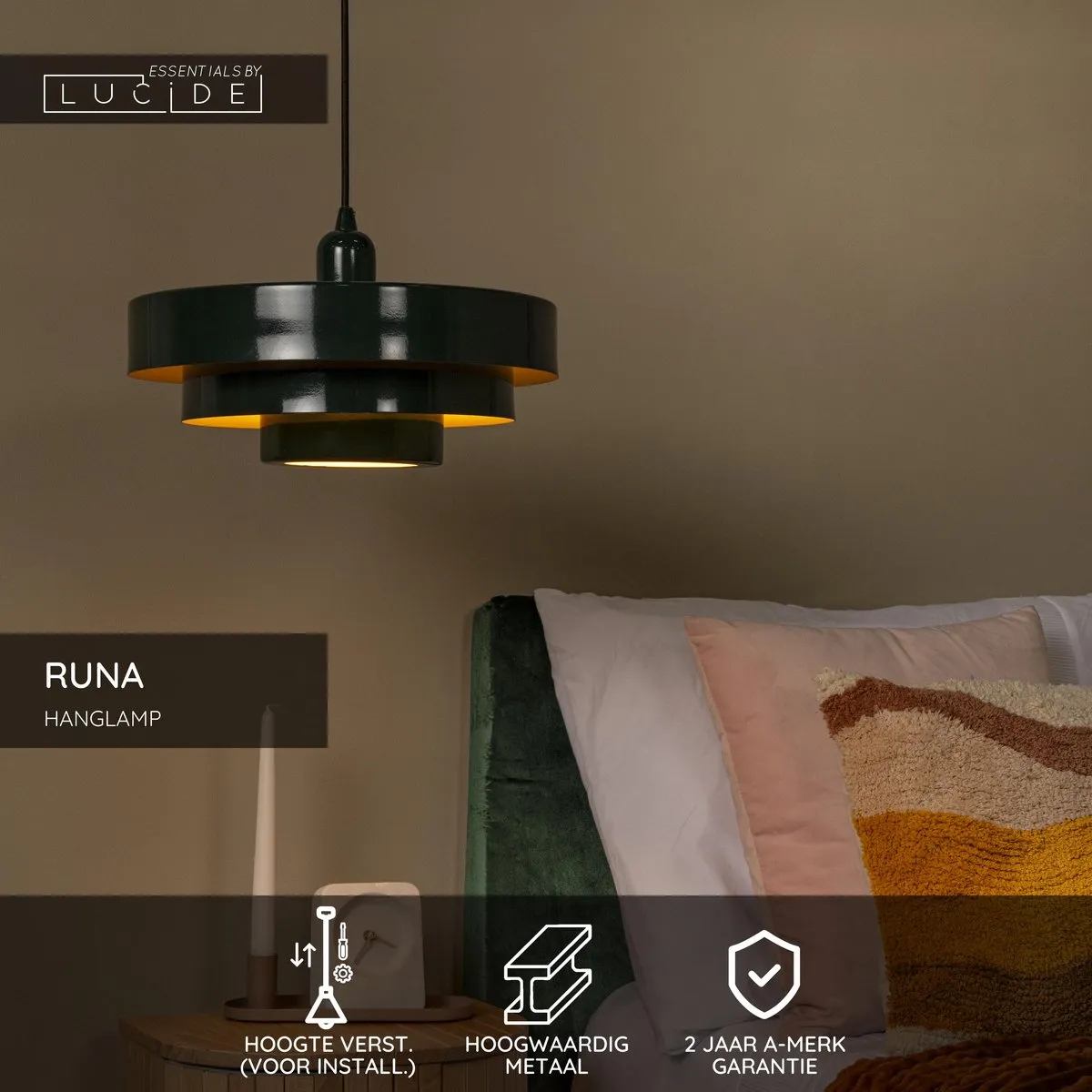 Lucide RUNA Hanglamp Ø35cm Groen