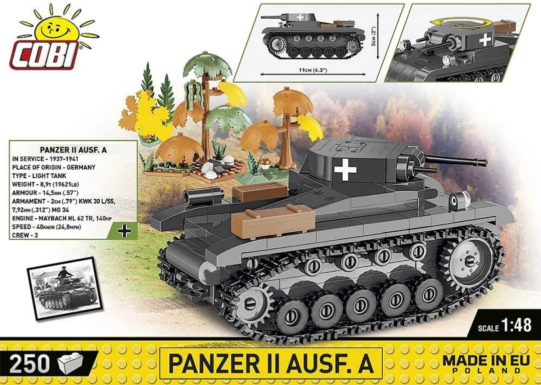 Cobi Panzer II Ausf. A - 250 Onderdelen - Meerkleurig