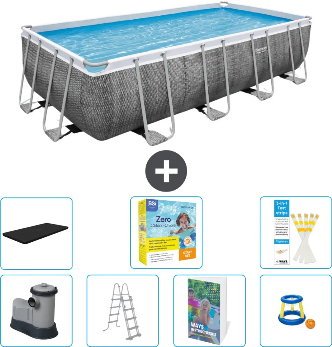 Bestway Power Steel Zwembad 549x274cm - 14.812L - Grijs