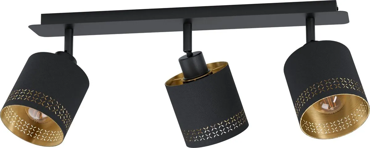 Eglo Esteperra Spot 3x E27 - 57,5cm - Zwart/Goud