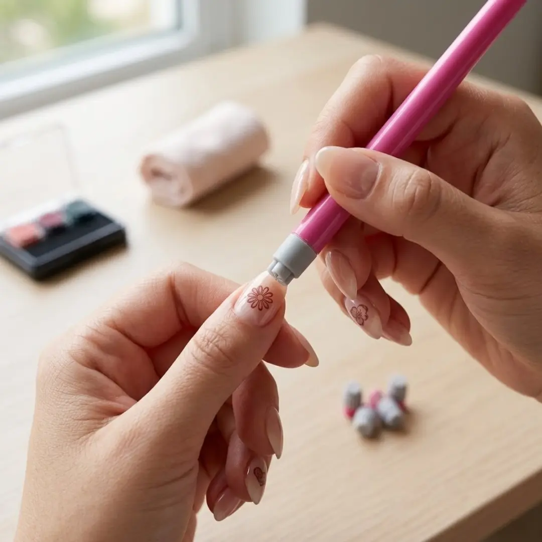 NuveX Roze Nagelart Stempelpen - 16 Stuks