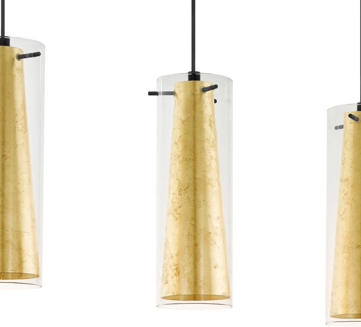 Eglo Pinto Gold Hanglamp E27 - 72,5 cm - Zwart/Goud