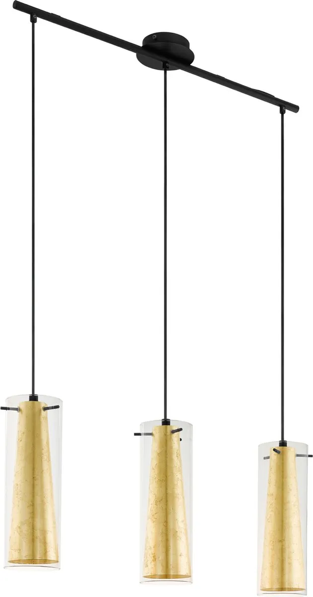 Eglo Pinto Gold Hanglamp E27 - 72,5 cm - Zwart/Goud