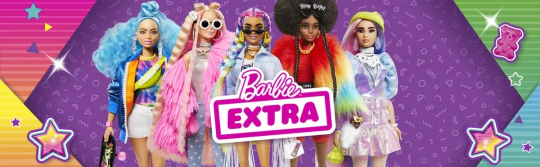 Barbie Tienerpop Extra Unicorn-pig Roze - 2-delig