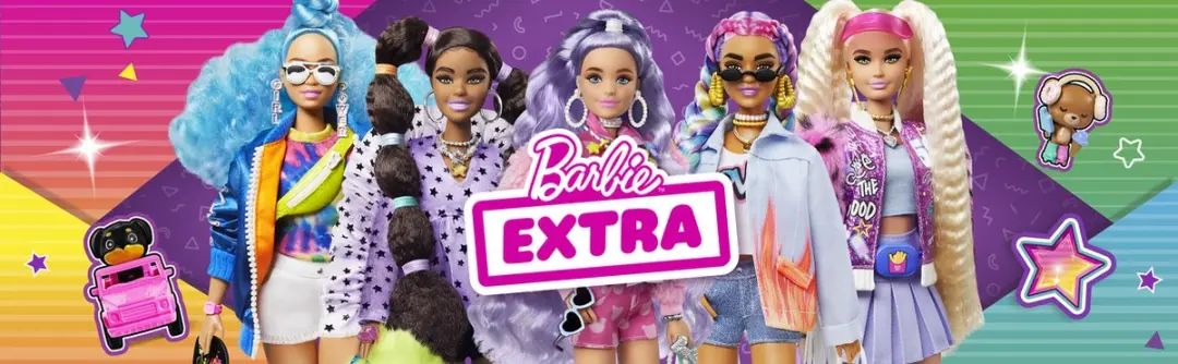 Barbie Tienerpop Extra Unicorn-pig Roze - 2-delig