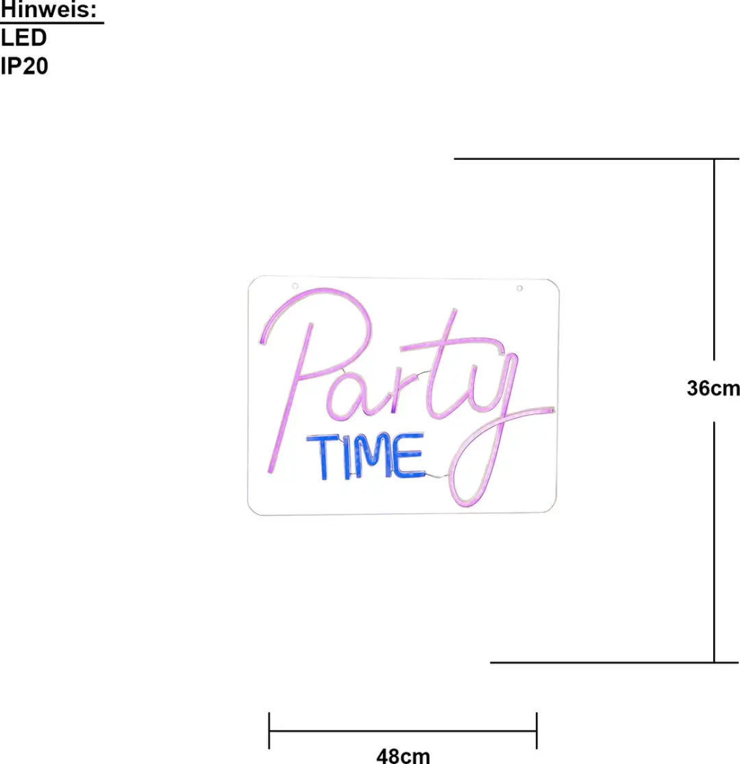 Star Trading Plexy Party Time Wanddecoratie LED - 48cm - Transparant - afbeelding 6 van 6