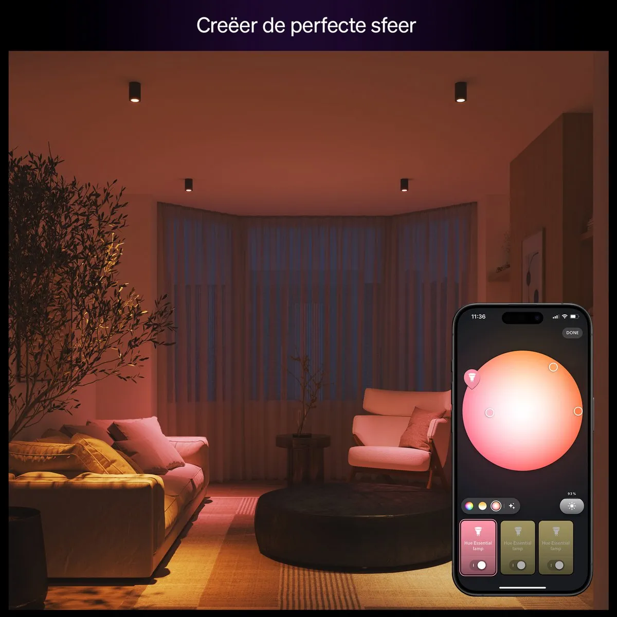 Philips Hue Essential Starterkit - Bridge + 3 GU10 Spots + Dimmer - RGBW