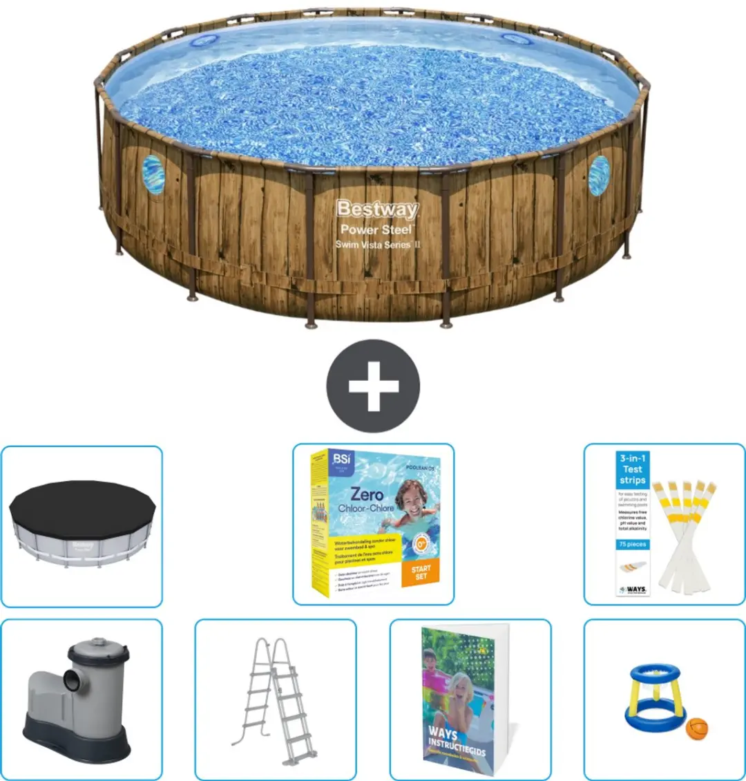 Bestway Power Steel Swim Vista Zwembad 488cm
